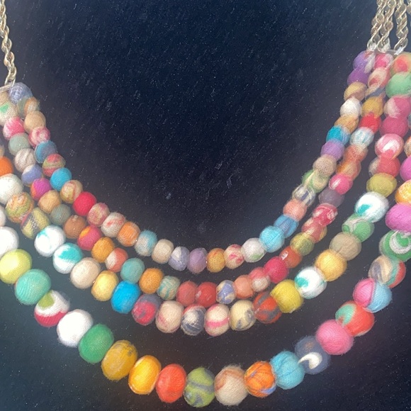 ♦️World Finds kantha 4-tier necklace.♦️♦️♦️♦️♦️ - Picture 2 of 9